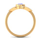 Bezel Set Tanzanite Solitaire Split Shank Ring with Diamond