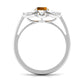 1 Carat Oval Cut Citrine Flower Engagement Ring with Diamond Stones