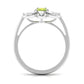 Oval Cut Peridot and Diamond Flower Engagement Ring with Certificate