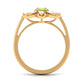 Oval Cut Peridot and Diamond Flower Engagement Ring with Certificate