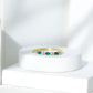 Genuine Emerald and Diamond Minimalist Half Eternity Ring