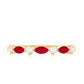 Natural Marquise Ruby Diamond Half Eternity Ring for Anniversary