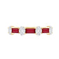 Ruby and Lab Grown Diamond Half Eternity Ring