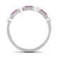 Natural Pink Tourmaline Semi Eternity Ring with Moissanite