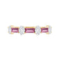 Natural Pink Tourmaline Semi Eternity Ring with Moissanite