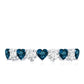 London Blue Topaz and Moissanite Heart Eternity Band