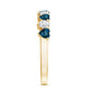 London Blue Topaz and Moissanite Heart Eternity Band