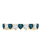 London Blue Topaz and Moissanite Heart Eternity Band