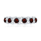 Genuine Red Garnet Diamond Half Eternity Ring for Anniversary