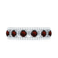 Natural Garnet Half Eternity Band with Diamond