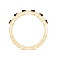 Natural Garnet Half Eternity Band with Diamond