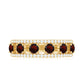 Natural Garnet Half Eternity Band with Diamond