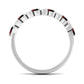 Certified Marquise Garnet Half Eternity Band with Diamond