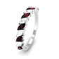 Certified Marquise Garnet Half Eternity Band with Diamond