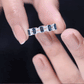 Baguette London Blue Topaz Half Eternity Band with Diamond