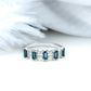 Baguette London Blue Topaz Half Eternity Band with Diamond