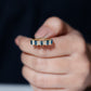 Baguette London Blue Topaz Half Eternity Band with Diamond