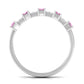 Natural Pink Tourmaline Wide Half Eternity Ring with Diamond