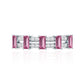 Natural Pink Tourmaline Wide Half Eternity Ring with Diamond