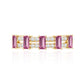 Natural Pink Tourmaline Wide Half Eternity Ring with Diamond