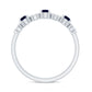 Natural Blue Sapphire Diamond Half Eternity Ring for Women
