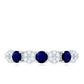 Natural Blue Sapphire Diamond Half Eternity Ring for Women