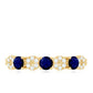 Natural Blue Sapphire Diamond Half Eternity Ring for Women