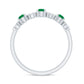 Natural Emerald Diamond Half Eternity Anniversary Ring with Certificate