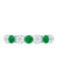 Natural Emerald Diamond Half Eternity Anniversary Ring with Certificate
