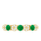 Natural Emerald Diamond Half Eternity Anniversary Ring with Certificate
