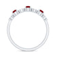 Genuine Ruby Half Eternity Ring with Diamond for Women