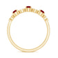 Genuine Ruby Half Eternity Ring with Diamond for Women