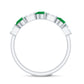 Certified Natural Emerald Diamond Half Eternity Anniversary Ring in East West Style