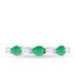Certified Natural Emerald Diamond Half Eternity Anniversary Ring in East West Style