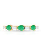 Certified Natural Emerald Diamond Half Eternity Anniversary Ring in East West Style