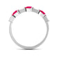 East West Style Pear Shape Ruby Half Eternity Ring with Baguette Diamond
