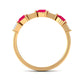 East West Style Pear Shape Ruby Half Eternity Ring with Baguette Diamond