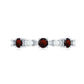 Natural Garnet Diamond Half Eternity Ring