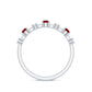 Natural Ruby Half Eternity Anniversary Ring with Diamond