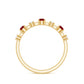 Natural Ruby Half Eternity Anniversary Ring with Diamond