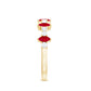 Natural Marquise Ruby Diamond Half Eternity Ring