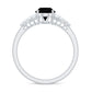 1.9 Carat Lab Grown Black Diamond Oval Engagement Ring with White Diamond