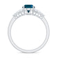 1 Carat Oval Cut London Blue Topaz Classic Engagement Ring with Diamond