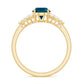 1 Carat Oval Cut London Blue Topaz Classic Engagement Ring with Diamond