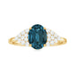 1 Carat Oval Cut London Blue Topaz Classic Engagement Ring with Diamond