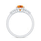 Natural Yellow Citrine Oval Engagement Ring with Diamond Side Stones