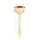 Natural Yellow Citrine Oval Engagement Ring with Diamond Side Stones
