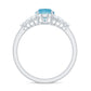 Solitaire 1 Carat Aquamarine Oval Engagement Ring with Diamond Cluster