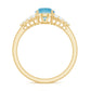 Solitaire 1 Carat Aquamarine Oval Engagement Ring with Diamond Cluster