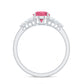 Classic Pink Tourmaline Solitaire Ring with Diamond